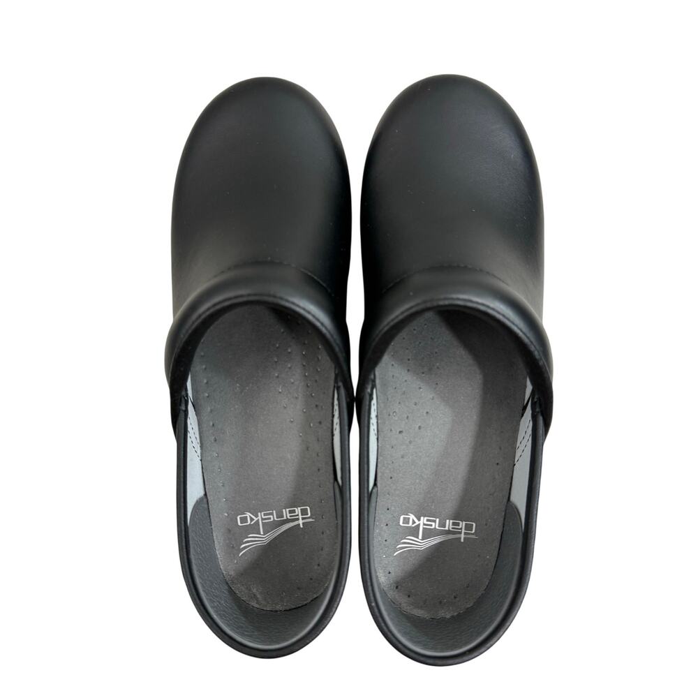 Dansko Professional Black Leather Clogs EU 37 Slip On Comfort Nursing Shoes - Picture 3 of 10